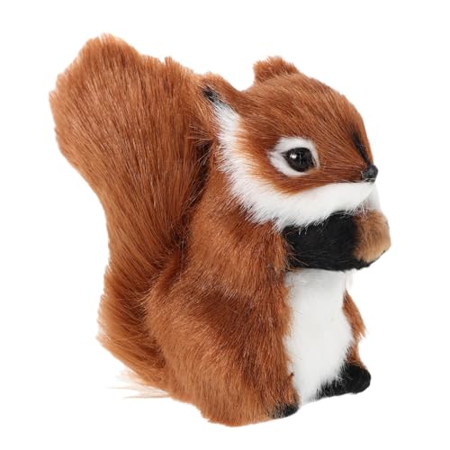 HANABASS Niedliches Plüschtier Eichhörnchen, Braun - Realistisches Kuscheltier & Dekofigur für Wald-Themen Deko, Kinderzimmer, Wohnaccessoires oder als Geschenk - Weiches Stofftier von HANABASS