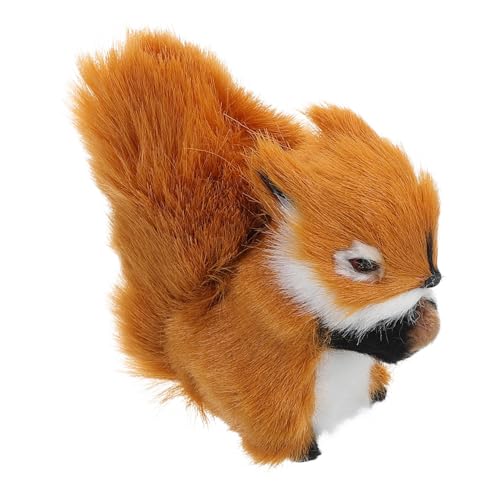 HANABASS Stofftiermodell Simulation Eichhörnchen Simulation von Kleintieren Eichhörnchenfigur Kuscheltier Simulationstiermodell-Ornamente Schreibtisch Eichhörnchen Plastik Hellbraun von HANABASS