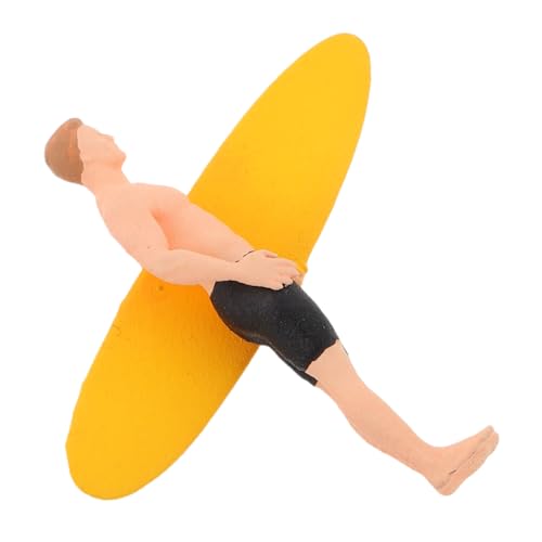 HANABASS Strandpuppenmodell Strand-Mikrolandschaftsspielzeug Surferfigur für Puppenhaus Realistisches Surferspielzeug Mikro-Landschaftsbau-Surfer- Harz von HANABASS