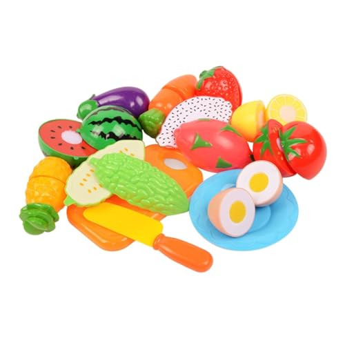 HANABASS Teiliges Obst und Gemüse Spielset aus Realistische Schnittspielzeuge für Pädagogisches Küchenzubehör Fördert Fantasie und Motorische Fähigkeiten Beim Rollenspiel von HANABASS
