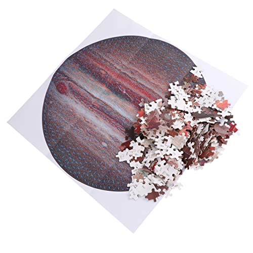 HANABASS Teiliges Rundes Jigsaw Puzzle Jupiter Intelligentes Dekompressionsspielzeug Flaches Planetenspiel für Erwachsene und Sonnensystem Puzzle zur Stresslinderung und Freizeitgestaltung von HANABASS