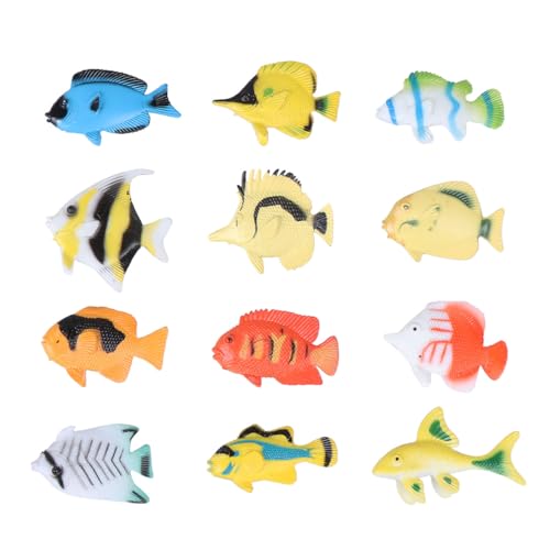 HANABASS Teiliges Tropische Fische Modellset aus Realistische Meerestiere Simulation Pädagogisches Lernspielzeug für Miniatur Meerestiere Figuren für Party und Aquarium Dekoration von HANABASS
