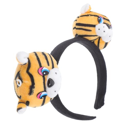 HANABASS Tiger Haarreif aus Weichem Plüsch Bequemes Kopfband mit Niedlichen Tigerohren Langlebiges Cartoon Tier Stirnband für Halloween Karneval Dschungel und Cosplay Partys Geeignet für von HANABASS