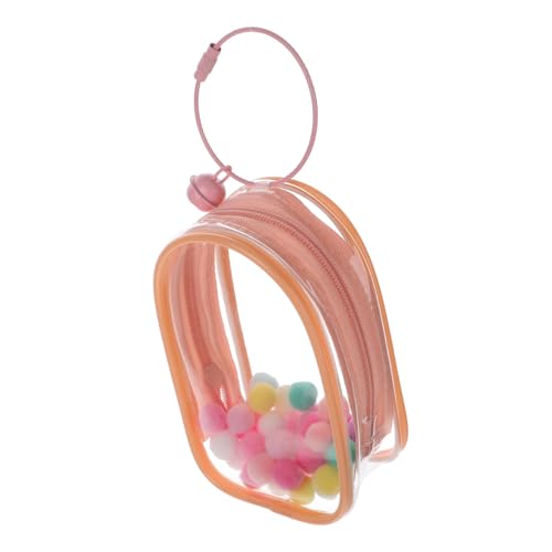 HANABASS Transparente Mini Puppentragetasche mit Ring und Reißverschluss PVC Glänzende Display Tasche für Kleine Puppen Modische Aufbewahrungstasche mit Glocke zum Präsentieren und von HANABASS