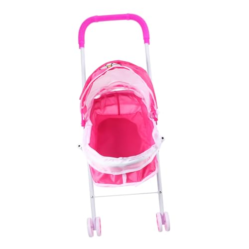 HANABASS Trolley Kleinkindspielzeug Kinderwagen Puppenwagen Modell Kleinkind Spielwagen Mini Einkaufswagen Miniatur Einkaufswagen Babypuppenzubehör Regenschirm Kinderwagen Kunststoff von HANABASS
