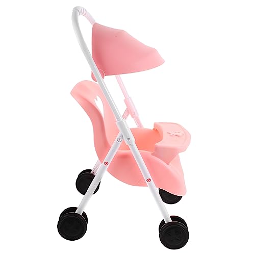 HANABASS Trolley -Zubehör bewegliches Kinderwagenmodell Kinderwagen Spiel Kinderwagen Mädchen Spielhauszubehör Exklusives Kinderwagenspielzeug Plastik Rosa von HANABASS