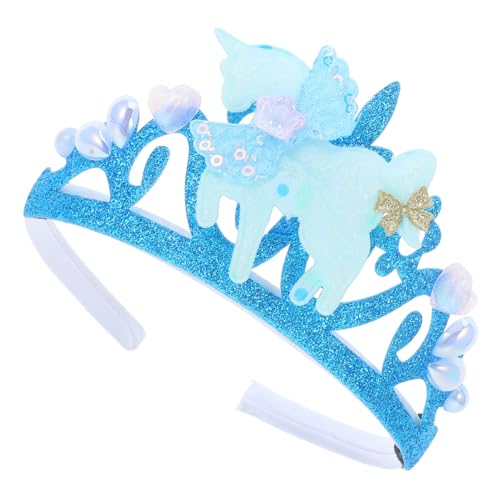 HANABASS Unicorn Crown Stirnband Für Mädchen Traumhafte Krone Für Cosplay Geburtstagsfeiern Und Partys Leicht Und Sicher Für Besondere Anlässe Blauer Farbton von HANABASS