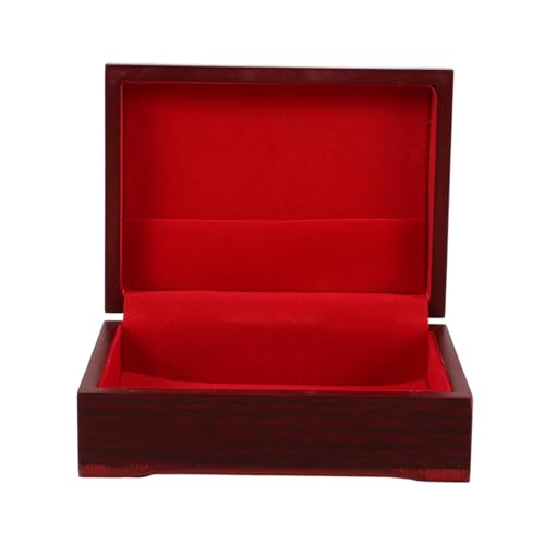 HANABASS Vintage Holz Poker Aufbewahrungsbox Elegante Kompakte Spielkartenkiste für Schreibtisch Praktische und Stilvolle Holzbox zur Sicheren Aufbewahrung von Pokerkarten und Kleinen von HANABASS