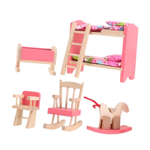 HANABASS Vintage Schlafzimmermöbel für Puppen Detailreiche Handwerkskunst für Realistische Puppenhaus Dekoration Exklusives Puppenhaus Zubehör HANABASS Vintage Schlafzimmermöbel für Puppen Detailreiche Handwerkskunst für Realistische Puppenhaus Dekoration Exklusives Puppenhaus Zubehör von HANABASS
