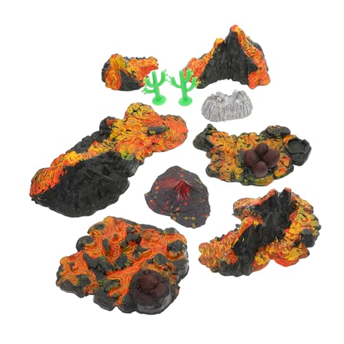 HANABASS Volcano Modell Teiliges Set aus Robustem Lebensechte Mini Statue für Sandtisch Aquarium und Desktop Dekoration Widerstandsfähig Detailreich als Lernspielzeug und Landschaftsdekor von HANABASS