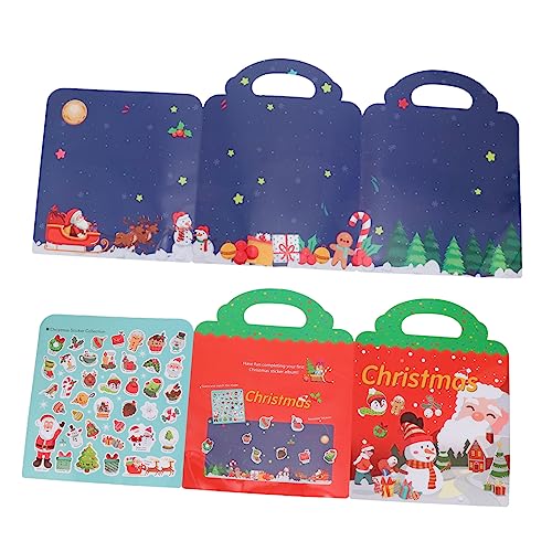 HANABASS Weihnachtliches DIY Stickerbuch für Wiederablösbar Langlebig Fenster und Wandsticker Lernspiel für Jahre als Klassenpreis und Familienaktivität von HANABASS