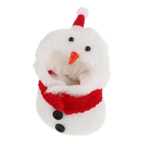HANABASS Weihnachtliches Puppenkostüm Set Schneemann Outfit mit Mütze und Schal Kreatives Miniatur Zubehör für Stehende und Sitzende Puppen Festliche Dekoration für Weihnachtsbasteln von HANABASS