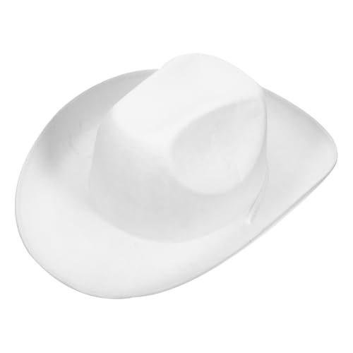 HANABASS Weißer Cowboyhut für Damen und Herren Einstellbarer Filzhut für Party und Kostüm Vielseitiges Unisex Zubehör für von HANABASS