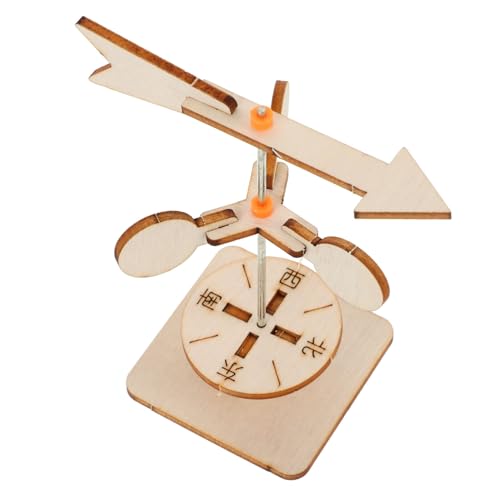 HANABASS Windfahne DIY-Montagespielzeug Kinderspielzeug zum Zusammenbauen für holzspielzeug Handwerk Experimente zum Selbermachen für Wind Vane hölzern Beige von HANABASS
