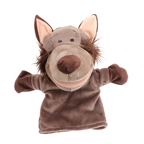 HANABASS Wolf Handpuppe aus Plüsch Kuscheliges für Geschichtenerzählen und Fantasieaktivitäten für Erwachsene Waschbar und Angenehm im Griff von HANABASS