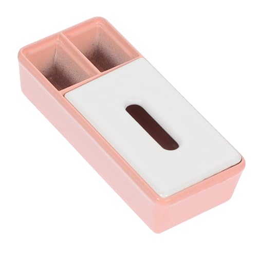 HANABASS Zubehör Für Miniaturmodelle Puppenhauszubehör Puppenhaus Miniatur -badezimmertücher Mini -badezubehör Für Dollhouse Decoration Puppenhaus -badezimmerzubehör Gewebehalter Rosa Eisen von HANABASS