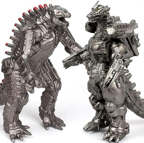 Godzill Toys The King of Monster Toys Bewegliche Gelenk-Actionfiguren, Mini-Dinosaurier-Spielsets, Kindergeburtstagsgeschenke, Kuchenaufsätze, Packung (Stahl G&Mecha G) von HANBO