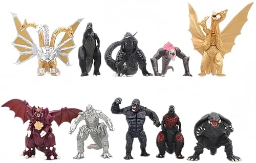 HANBO The King of Monster Toys Bewegliche Gelenk-Actionfiguren, Mini-Dinosaurier-Spielsets, Kindergeburtstagsgeschenke, Kuchenaufsätze, Packung (10 Stück Mini) von HANBO