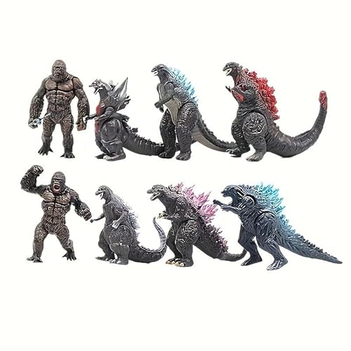 HANBO The King of Monster Toys Bewegliche Gelenk-Actionfiguren, Mini-Dinosaurier-Spielsets, Kindergeburtstagsgeschenke, Kuchenaufsätze, Packung (8 Stück, Schwarz) von HANBO
