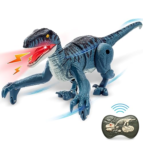 HANDSONIC Ferngesteuerter Dinosaurier Spielzeug, RC Dino für Kinder ab 4, 5, 6, 7, 8 Jahre, Mini Velociraptor Spielzeug mit Fernbedienung, Licht, Gehen, Brüllen, Geschenke für Jungen und Mädchen HANDSONIC Ferngesteuerter Dinosaurier Spielzeug, RC Dino für Kinder ab 4, 5, 6, 7, 8 Jahre, Mini Velociraptor Spielzeug mit Fernbedienung, Licht, Gehen, Brüllen, Geschenke für Jungen und Mädchen von HANDSONIC