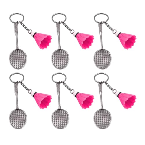 HANGELI Badminton-Schlüsselanhänger, Badminton-Schlüsselanhänger, Rucksack, Geldbörse, Charm-Anhänger, Schlüsselanhänger, Zubehör, Kindergeburtstag, Partyzubehör, 6 Stück HANGELI Badminton-Schlüsselanhänger, Badminton-Schlüsselanhänger, Rucksack, Geldbörse, Charm-Anhänger, Schlüsselanhänger, Zubehör, Kindergeburtstag, Partyzubehör, 6 Stück von HANGELI