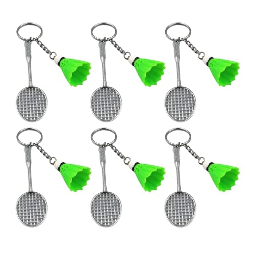HANGELI Badminton-Schlüsselanhänger, Badminton-Schlüsselanhänger, Rucksack, Geldbörse, Charm-Anhänger, Schlüsselanhänger, Zubehör, Kindergeburtstag, Partyzubehör, 6 Stück HANGELI Badminton-Schlüsselanhänger, Badminton-Schlüsselanhänger, Rucksack, Geldbörse, Charm-Anhänger, Schlüsselanhänger, Zubehör, Kindergeburtstag, Partyzubehör, 6 Stück von HANGELI