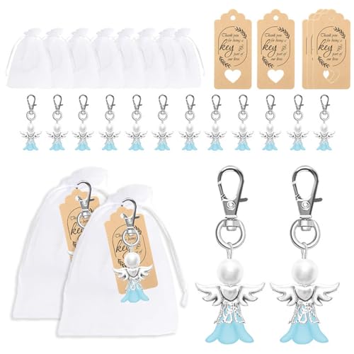 HANGELI Cherub Schlüsselanhänger-Set mit Tasche, Engel-Anhänger, Hochzeit, Taufe, Schlüsselanhänger, Gastgeschenk für Party HANGELI Cherub Schlüsselanhänger-Set mit Tasche, Engel-Anhänger, Hochzeit, Taufe, Schlüsselanhänger, Gastgeschenk für Party von HANGELI