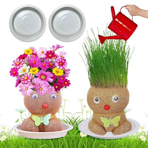 2 Stück Blumenkopf Graskopf Puppen Pflanze,Graskopf Wachsende,Wachsende Graskopf Puppenpflanze,Graskopf Haarwuchs Spielzeug Mit Tablett,(Grünes Gras Und Blumen) 2 Stück Blumenkopf Graskopf Puppen Pflanze,Graskopf Wachsende,Wachsende Graskopf Puppenpflanze,Graskopf Haarwuchs Spielzeug Mit Tablett,(Grünes Gras Und Blumen) von HANGGON