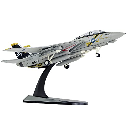 HANGOU Militärische Modellflugzeug 1:100 F-14 Schädel (Variable Flügel) Fighter Flugzeug Modelle Metallflugzeugmodell Druckgussflugzeugmodell zum Sammeln oder Verschenken von HANGOU