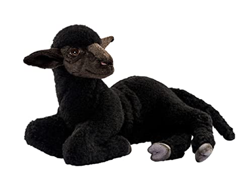 HANSA - 7192 - Lamm, liegend, Plüsch, 32cm, schwarz von HANSA