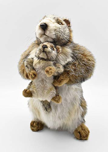 Hansa Plüschtier Murmeltier mit Baby, 33 cm H von Hansa