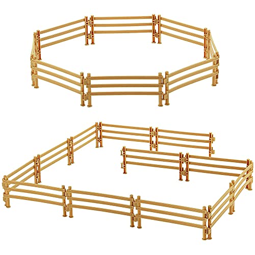 HAOBIN 30 Stück Fence Set Zubehör Mini Pferd Corral Zaun Koppel Bauernhof Kunststoff Farm Fechten Zäune Gartenzaun Bauernhoftiere DIY Dekorationsbedarf (30) von HAOBIN
