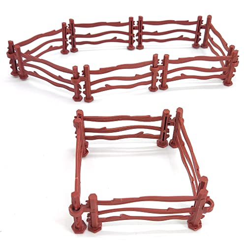 HAOBIN 50 StüCk Mini Pferd Corral Zaun Fence Set ZubehöR Zaun Bauernhof Koppel Fechten ZubehöR Kunststoff Farm Zaun ZäUne Bauernhof Mini Kunststoff Gartenzaun Bauernhoftiere Diy Dekorationsbedarf von HAOBIN
