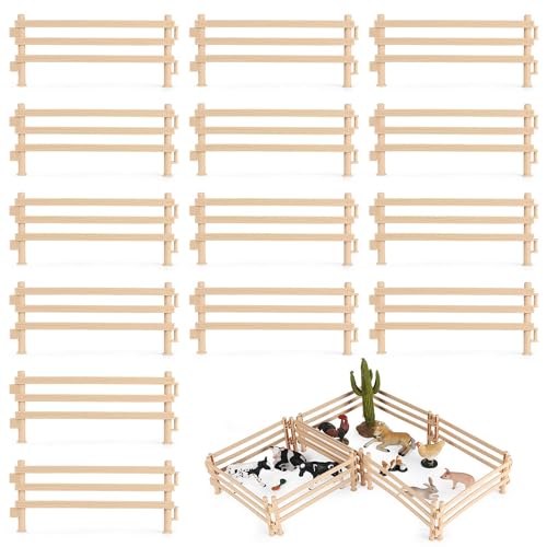 HAOBIN Corral Fechten Panel ZubehöR Kunststoff Zaun Pferd Corral Fechten ZubehöR Kunststoff Farm ZäUne Bauernhof Mini Gartenzaun Bauernhoftiere DIY Puppenhau Dekorationsbedarf (MarronB 20pcs 16cm) von HAOBIN