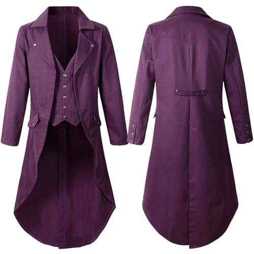 2024 Herren Mantel Mode Trenchcoat Gothic Mantel Lang Vintage Halloween Jacke, Mittelalter Steampunk Kleidung, Halloween Kostüm, Sale Clearance Long Sleeved Revers Slim Mantel, Stilvoll Smokingjacke 2024 Herren Mantel Mode Trenchcoat Gothic Mantel Lang Vintage Halloween Jacke, Mittelalter Steampunk Kleidung, Halloween Kostüm, Sale Clearance Long Sleeved Revers Slim Mantel, Stilvoll Smokingjacke von HAOLEI