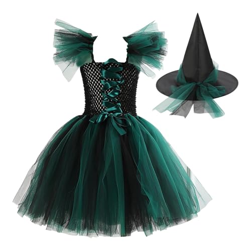 Halloween Kleid Mädchen Kinder Fliegen Ärmel Mesh Kleider Hexe Halloween Kostüm Cosplay Performance Rock + Hut Süßes Und Modisches Party Kostüm Weihnachten Prinzessin Kleid Karneval Geburtstag Halloween Kleid Mädchen Kinder Fliegen Ärmel Mesh Kleider Hexe Halloween Kostüm Cosplay Performance Rock + Hut Süßes Und Modisches Party Kostüm Weihnachten Prinzessin Kleid Karneval Geburtstag von HAOLEI
