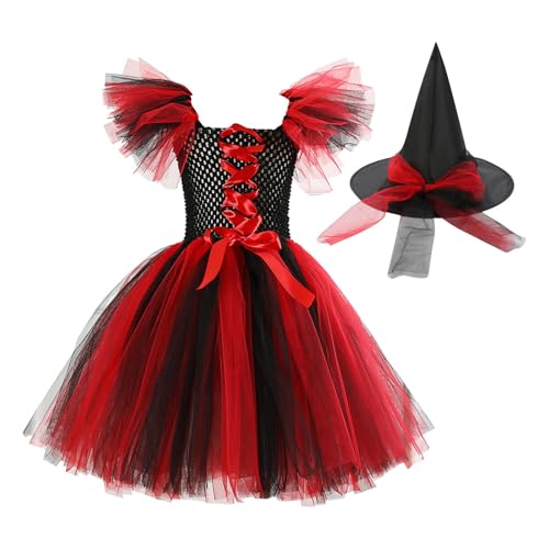 Halloween Kleid Mädchen Kinder Fliegen Ärmel Mesh Kleider Hexe Halloween Kostüm Cosplay Performance Rock + Hut Süßes Und Modisches Party Kostüm Weihnachten Prinzessin Kleid Karneval Geburtstag Halloween Kleid Mädchen Kinder Fliegen Ärmel Mesh Kleider Hexe Halloween Kostüm Cosplay Performance Rock + Hut Süßes Und Modisches Party Kostüm Weihnachten Prinzessin Kleid Karneval Geburtstag von HAOLEI