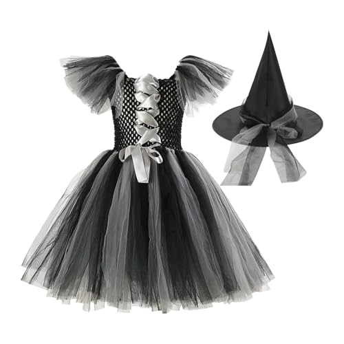 Halloween Kleid Mädchen Kinder Fliegen Ärmel Mesh Kleider Hexe Halloween Kostüm Cosplay Performance Rock + Hut Süßes Und Modisches Party Kostüm Weihnachten Prinzessin Kleid Karneval Geburtstag Halloween Kleid Mädchen Kinder Fliegen Ärmel Mesh Kleider Hexe Halloween Kostüm Cosplay Performance Rock + Hut Süßes Und Modisches Party Kostüm Weihnachten Prinzessin Kleid Karneval Geburtstag von HAOLEI
