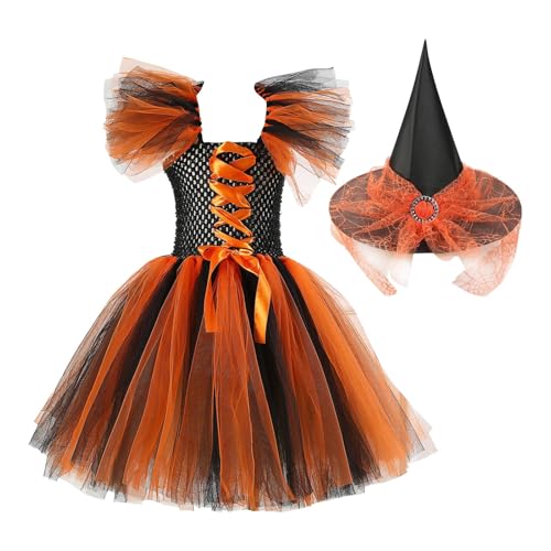 Halloween Kleid Mädchen Kinder Fliegen Ärmel Mesh Kleider Hexe Halloween Kostüm Cosplay Performance Rock + Hut Süßes Und Modisches Party Kostüm Weihnachten Prinzessin Kleid Karneval Geburtstag Halloween Kleid Mädchen Kinder Fliegen Ärmel Mesh Kleider Hexe Halloween Kostüm Cosplay Performance Rock + Hut Süßes Und Modisches Party Kostüm Weihnachten Prinzessin Kleid Karneval Geburtstag von HAOLEI