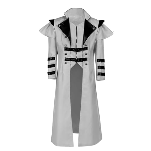 Halloween Mittelalter Viktorianische Jacke Kostüme Für Männer, Steampunk Gothic Mantel Uniform Renaissance Party Cosplay Langärmeliges Retro Palast Bankettkleid Mit Schlitz Und Langem Trenchcoat Halloween Mittelalter Viktorianische Jacke Kostüme Für Männer, Steampunk Gothic Mantel Uniform Renaissance Party Cosplay Langärmeliges Retro Palast Bankettkleid Mit Schlitz Und Langem Trenchcoat von HAOLEI