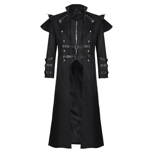 Halloween Mittelalter Viktorianische Jacke Kostüme Für Männer, Steampunk Gothic Mantel Uniform Renaissance Party Cosplay Langärmeliges Retro Palast Bankettkleid Mit Schlitz Und Langem Trenchcoat Halloween Mittelalter Viktorianische Jacke Kostüme Für Männer, Steampunk Gothic Mantel Uniform Renaissance Party Cosplay Langärmeliges Retro Palast Bankettkleid Mit Schlitz Und Langem Trenchcoat von HAOLEI