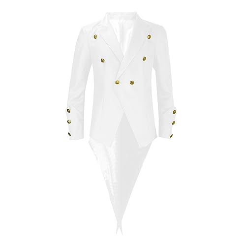Herren Gothic Steampunk Vintage Jacke Mittelalter Viktorianischen Uniform Karneval Fasching Halloween Cosplay Kostüm Langärmlige Steampunk Frackjacke Mit Reverskragen von HAOLEI