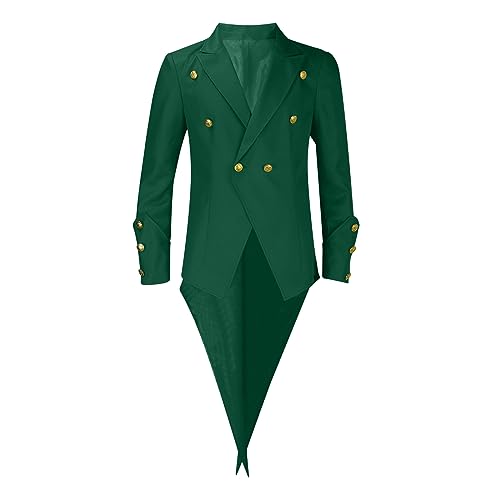 Herren Gothic Steampunk Vintage Jacke Mittelalter Viktorianischen Uniform Karneval Fasching Halloween Cosplay Kostüm Langärmlige Steampunk Frackjacke Mit Reverskragen von HAOLEI