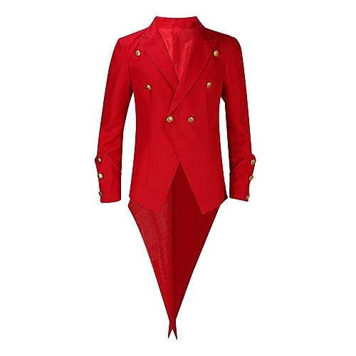 Herren Gothic Steampunk Vintage Jacke Mittelalter Viktorianischen Uniform Karneval Fasching Halloween Cosplay Kostüm Langärmlige Steampunk Frackjacke Mit Reverskragen von HAOLEI