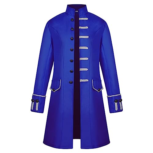 Herren Mittelalterliche Steampunk Jacke, Gothic Mittelalter Mantel Halloween Kostüm Vintage Renaissance Kleidung Steampunk Langarm Uniform Stehkragenjacke Herren Mittelalterliche Steampunk Jacke, Gothic Mittelalter Mantel Halloween Kostüm Vintage Renaissance Kleidung Steampunk Langarm Uniform Stehkragenjacke von HAOLEI