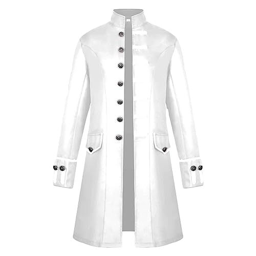 Herren Mittelalterliche Steampunk Jacke, Gothic Mittelalter Mantel Halloween Kostüm Vintage Renaissance Kleidung Steampunk Langarm Uniform Stehkragenjacke Herren Mittelalterliche Steampunk Jacke, Gothic Mittelalter Mantel Halloween Kostüm Vintage Renaissance Kleidung Steampunk Langarm Uniform Stehkragenjacke von HAOLEI