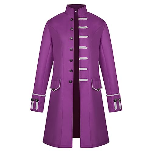 Herren Mittelalterliche Steampunk Jacke, Gothic Mittelalter Mantel Halloween Kostüm Vintage Renaissance Kleidung Steampunk Langarm Uniform Stehkragenjacke Herren Mittelalterliche Steampunk Jacke, Gothic Mittelalter Mantel Halloween Kostüm Vintage Renaissance Kleidung Steampunk Langarm Uniform Stehkragenjacke von HAOLEI