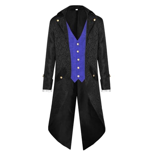Herren Steampunk Jacke Gothic Vintage Frack Mantel Mittelalter Renaissance Jacke Fasching Kostüm Cosplay Halloween Party Steampunk Frackjacke Mit Reverskragen Und Langen Ärmeln Im Patchwork Stil Herren Steampunk Jacke Gothic Vintage Frack Mantel Mittelalter Renaissance Jacke Fasching Kostüm Cosplay Halloween Party Steampunk Frackjacke Mit Reverskragen Und Langen Ärmeln Im Patchwork Stil von HAOLEI