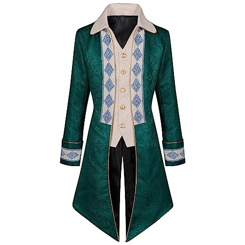 Herren Steampunk Mantel Vintage Viktorianischen Gothic Frack Mittelalter Renaissance Jacke Cosplay Halloween Kostüm Langärmlige Steampunk Frackjacke Mit Reverskragen Herren Steampunk Mantel Vintage Viktorianischen Gothic Frack Mittelalter Renaissance Jacke Cosplay Halloween Kostüm Langärmlige Steampunk Frackjacke Mit Reverskragen von HAOLEI