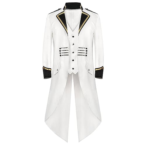 Herren Steampunk Mantel Vintage Viktorianischen Gothic Frack Renaissance Mittelalter Jacke Halloween Cosplay Kostüm Frackjacke Im Steampunk Retro Stil Mit Revers Und Schmaler Passform Herren Steampunk Mantel Vintage Viktorianischen Gothic Frack Renaissance Mittelalter Jacke Halloween Cosplay Kostüm Frackjacke Im Steampunk Retro Stil Mit Revers Und Schmaler Passform von HAOLEI